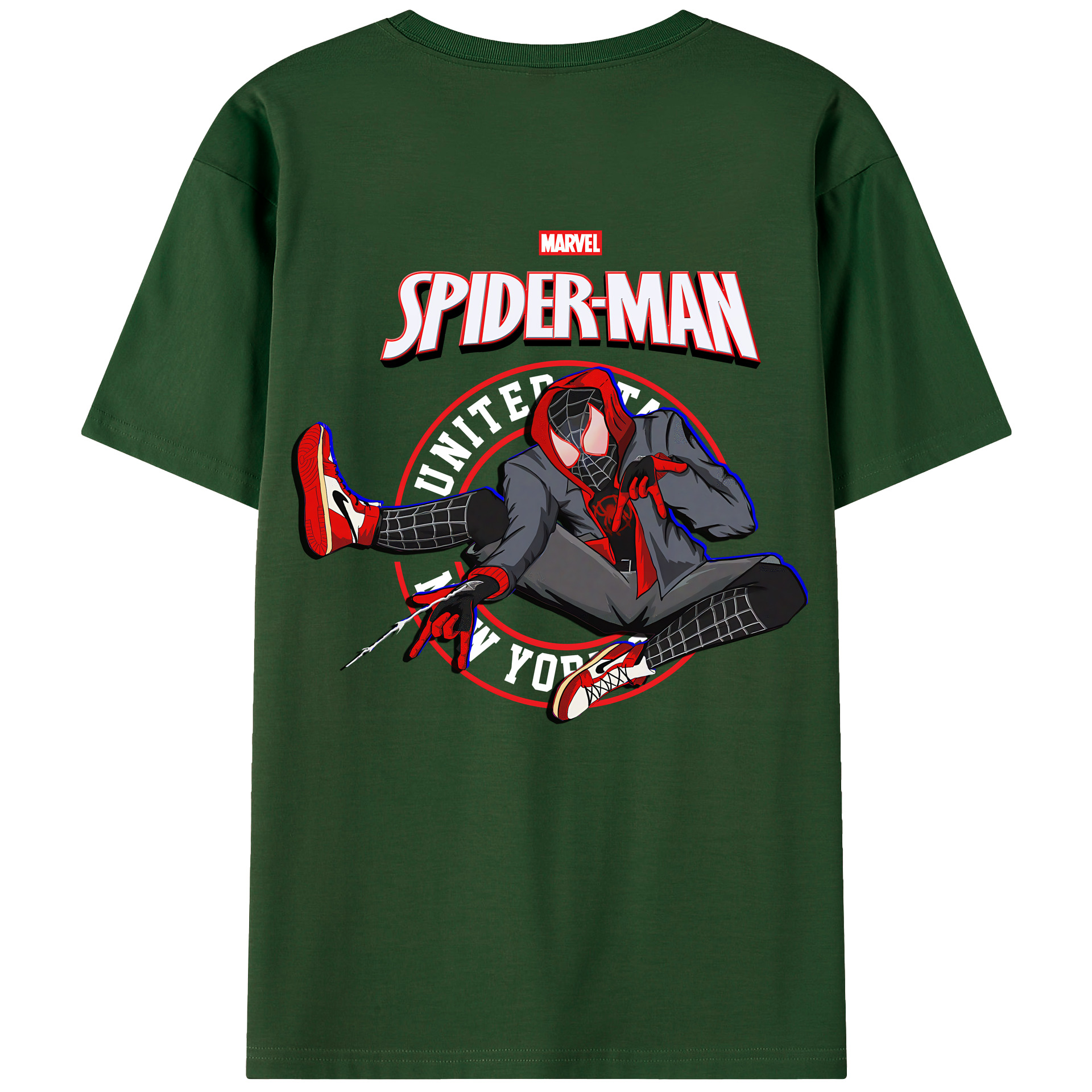 （画像用） Spider Man スパイダーマン 綿100％半袖Tシャツ（背面プリント）